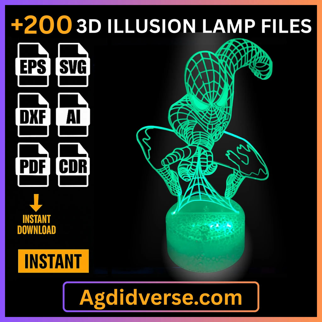 3D Illusion Lamp Files: 200+ Laser Cut Designs for Acrylic