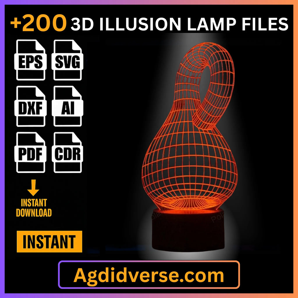 3D Illusion Lamp Files: 200+ Laser Cut Designs for Acrylic