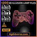 Game controller 3D illusion lamp with orange and purple glow
